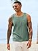 Runcati Mens Tank Tops Casual Sleeveless Hollow Out T-Shirts Muscle Summer Beach Hippie Shirts with Pocket Green