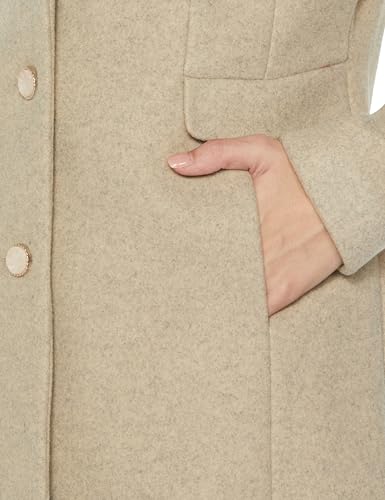 Image of Qube By Fort Collins Women's Semi-Long Tweed Coat with Knitted Finish - Elegant Winter Outerwear for Casual and Formal Looks