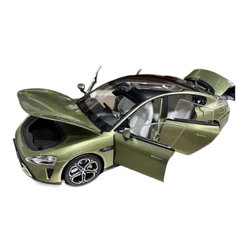 Modelo de coche SU7 Ultra escala 1/24 con cuerpo de metal verde para decoración