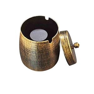 YFaith Asbak met deksel Winddicht, draagbare roestvrijstalen asbak met antislipvoet voor buiten, kantoor decoratie voor…