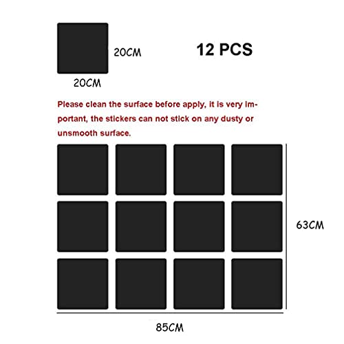 Xemz Mirror Wall Stickers, 12Pcs Removable 3D Acrylic Mirror Plastic Wall Sheet Tiles Diy Self Adhesive Mirror Art Decal, Home Wall Decorative For Living Room Sofa Tv Background Bedroom (Square 20Cm) #TOP1