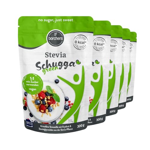 5 x 300 Gramm Borchers Stevia mit Erythrit