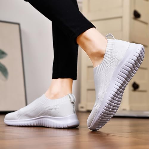Image of konhill Womens Slip On Sneakers Lightweight Knit Walking Shoes