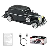 WSTER Altavoz Portatil Bluetooth WS-1934 para Coche clásico Retro Sonido HD inalámbrico con Radio FM, micrófono Integrado y Llamadas Manos Libres. (Negro)