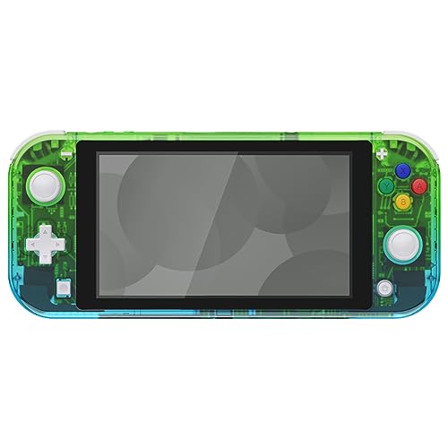 eXtremeRate Gradient Translucent Green Blue DIY Replacement Shell for Nintendo Switch Lite, NSL Handheld Controller Housing w/Screen Protector, Custom Case Cover for Nintendo Switch Lite - Image 2