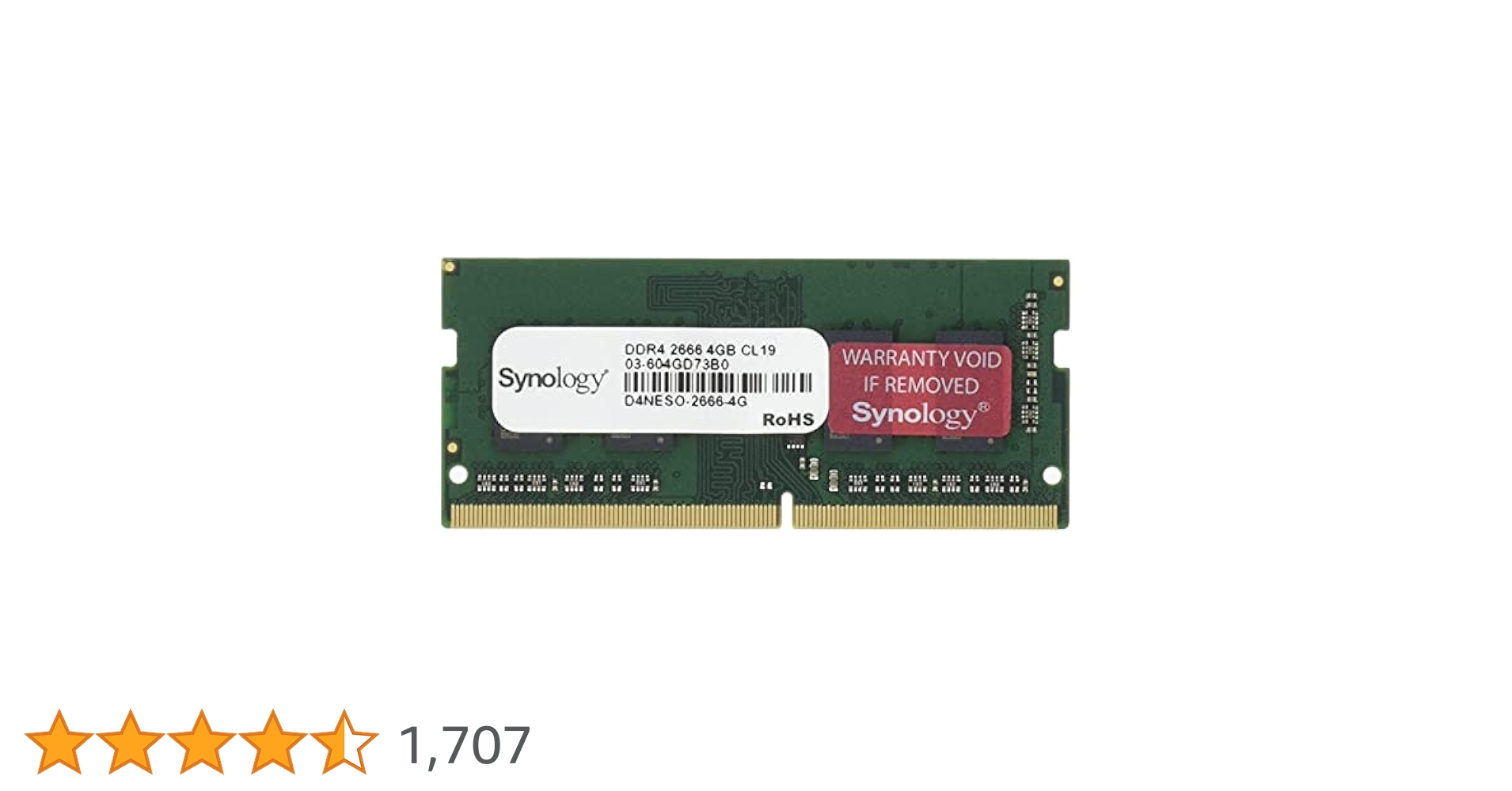Amazon | 【NAS用拡張メモリ】Synology D4NESO-2666-4G [DDR4