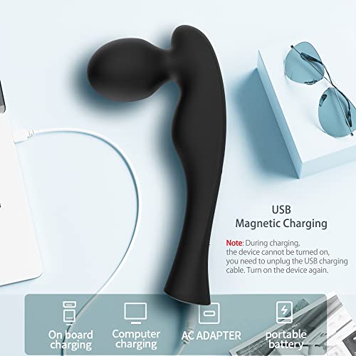 Kelite Upgraded Personal 20 Patterns & 8 Speed Back Massager Wand - Small Handheld Vibration Massager - Men & Women - Perfect For Body Tension Relief, Muscle, Soreness, Recovery-7.87*1.77In(Black) #TOP6