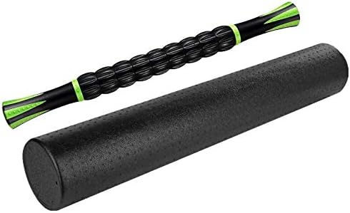 YOGU Round Muscle Foam Roller, Exercise Foam Roller for Muscles, Physical Therapy, Deep Tissue Muscle Massage, Dense Massaging Bar for Reducing Pain, Soreness Or Tension