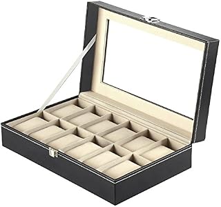 12 Watch Display Box Case Faux Leather