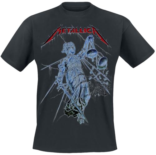Metallica and Justice for All Homme T-Shirt Manches Courtes Noir S 100% Coton Regular/Coupe Standard