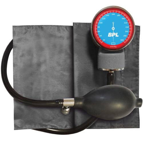 BPL Medical Technologies Manual Large Dial Aneroid Sphygmomanometer Blood Pressure Monitor - Gray