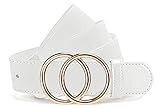 ✦【 HALTBARE SCHNALLE】: Gold Doppel-O-Ring-Schnalle besteht aus polierter Zinklegierung, rostfrei und behält immer einen hellen Glanz. Traditionelle Befestigungsmethode der Dornschließe, 4 Löcher zur Mikroeinstellung der Größe.