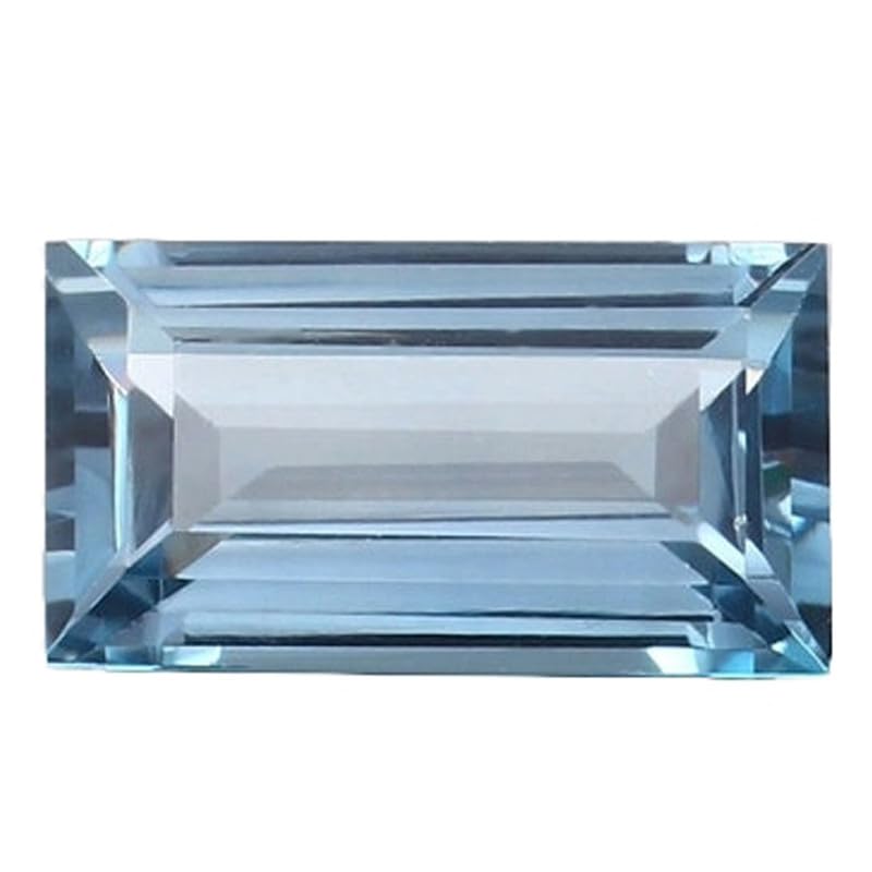 Aigue-marine naturelle du Brésil lot de 2 pierres taille émeraude 16x9 mm pour bijoux DIY