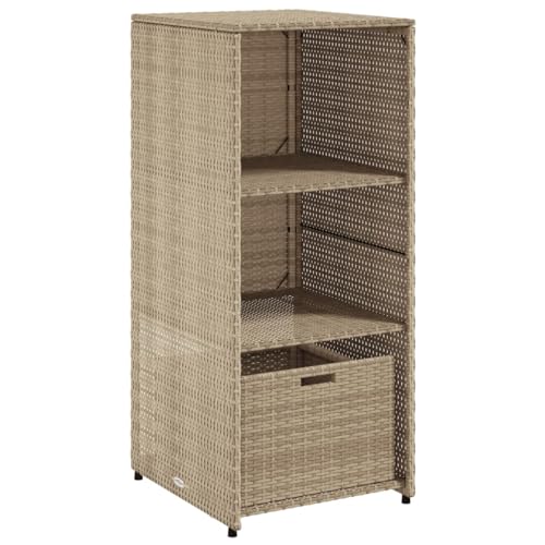 vidaXL Armoire de Rangement de Jardin Beige 50x55x115cm résine tressée
