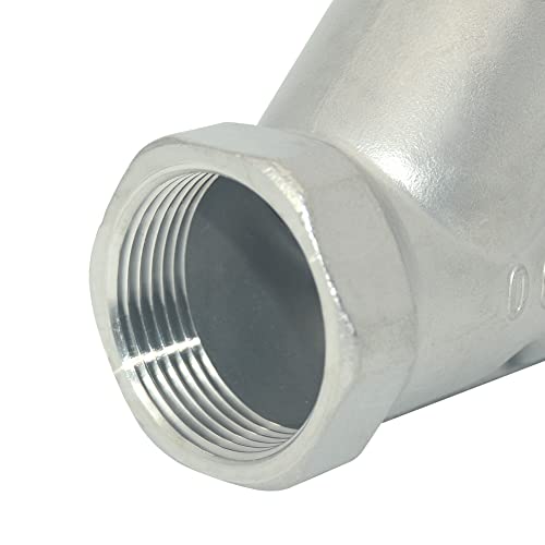 Image of 1-1 /4 inch WYE Strainer Mesh Filter Valve,800WOG Y-Spring NPT Female Check Valve,Stainless Steel SS316 CF8M