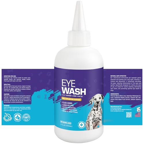 Dog Eye Drops 200ml,All Natural Ingredients Eye Wash for Dogs and Cats, Cleanses Tear Stains,Goop Mucus, Improves Allergy Symptoms and Dry Eyes Dog Eye Drops 200ml,All Natural Ingredients Eye Wash for Dogs and Cats, Cleanses Tear Stains,Goop Mucus, Improves Allergy Symptoms and Dry Eyes