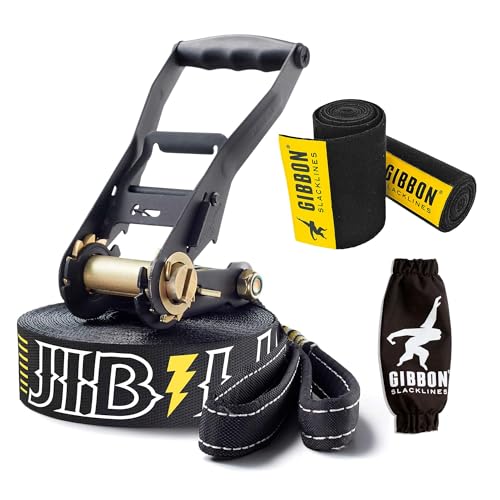 Gibbon Slacklines Jibline con Treewear Slackline Set, Sin género, Black, L
