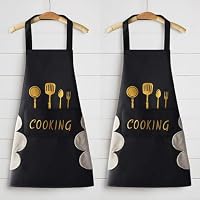 ICONICGREEN Kitchen Apron for Women with Big Front Pocket Hand-Wiping Waterproof Apron for Kitchen Unique Design Kitchen...
