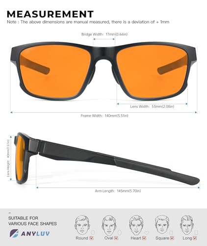 Image of ANYLUV Blue Light Blocking Glasses for Men Women Lightweight Computer Gaming Glasses Anti Eye Strain Rectangle Frame