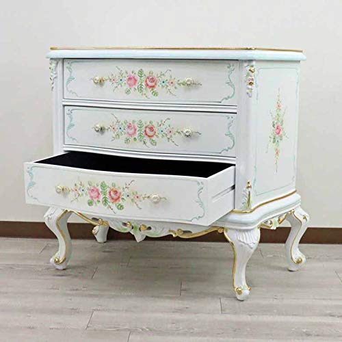 Amazon｜ロココ調 3段チェスト ホワイト タンス 白家具 猫脚