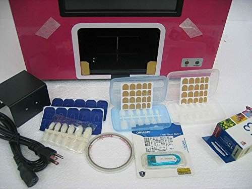 TZ® with nail polish,2 free cartridges NEW UPGRADED 3D nail printer machine,Intelligent Digital Touch Screen Nail Printer,digital nail printer machine,Flatbed Printer for nail,Flower(220V/50HZ, pink)