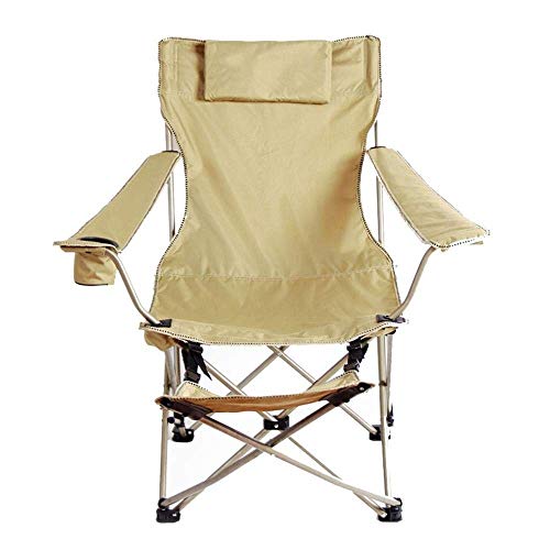 FGA Silla de Campamento Plegable Silla de Dibujo Silla de Tela Oxford de Color Caqui Liviana y Duradera Asiento Acolchado con...