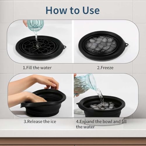 Image of Agonize Collapsible Face Ice Bowl with Built-in Ice Tray - Silicone Facial Ice Bath, Reusable Skincare Tool for Depuffing, Skin Tightening & Radiant Glow