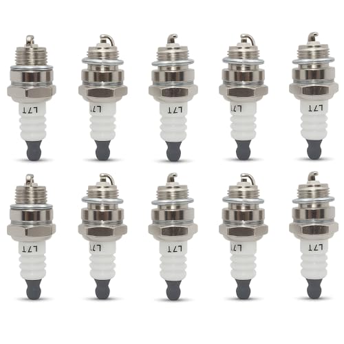 Hippotech Pack-of-10 L7T Spark Plug for 2 Stroke 33cc 43cc 47cc 49cc Pocket Bike Mini Chopper for Partner 350 351 Saws Chainsaw Trimmer Replaces BPM7A BM6A RCJ6Y RCJ7Y Spark Plug