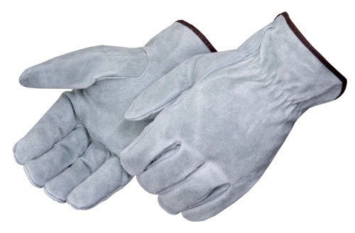 Liberty Glove & Safety 8247M Split Cowhide Leather Driver Glove with Keystone Thumb, Medium, Pearl Gray (Pack of 12)