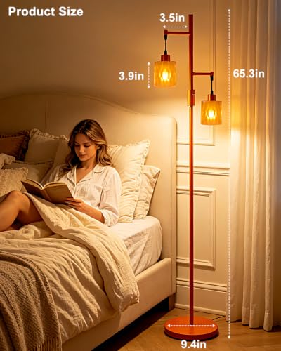 Image of Lightdot Globe Floor Lamp with LED Bulbs Included, Dimmable Floor Lamps,Unique Modern Standing Tall Lamp for Bedroom Living Room /Sofa Beside /Corner Decor-Gold