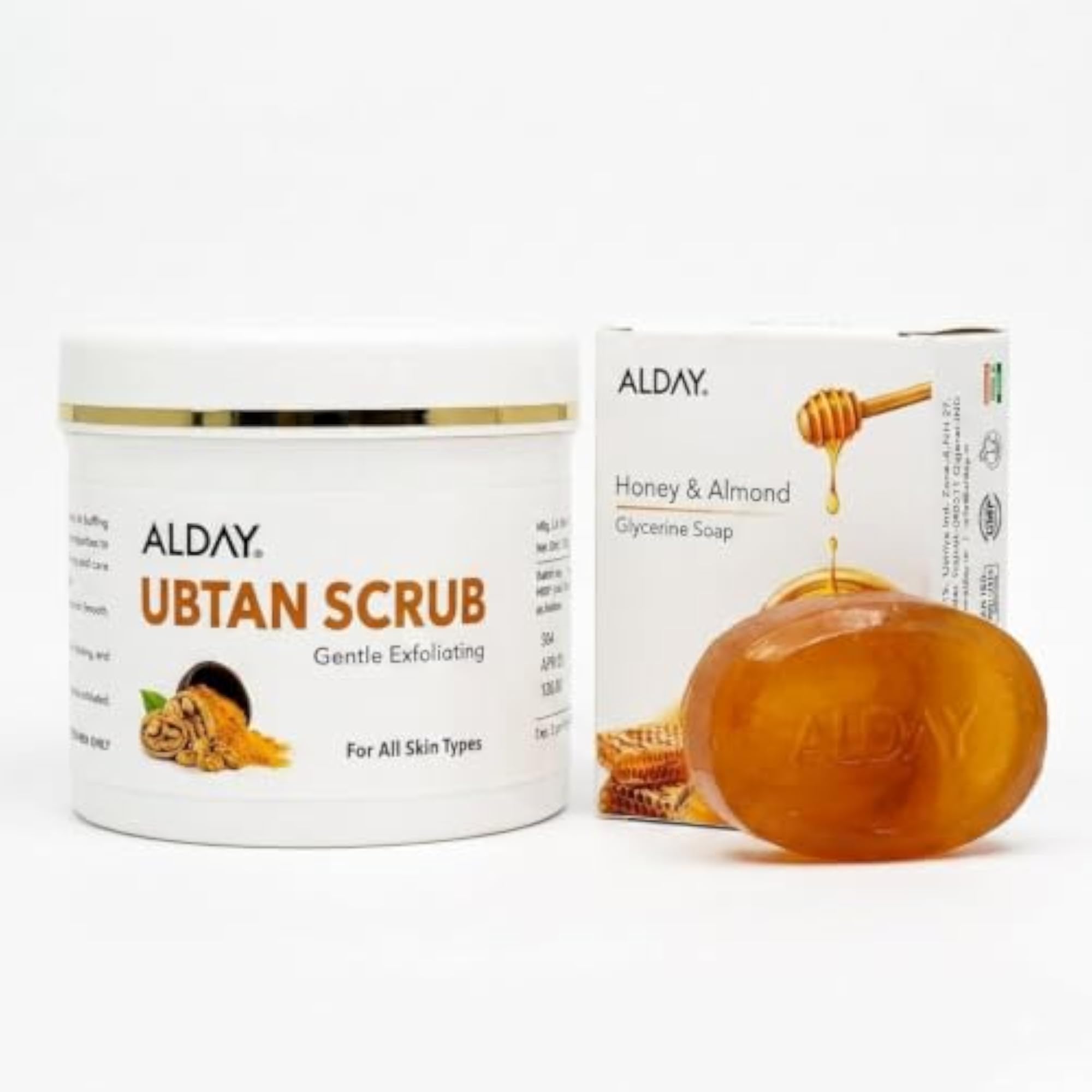 Ubtan Face Scrub & Honey Almond Glycerine Soap Combo