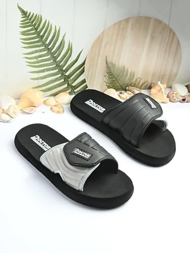 Image of DOCTOR HEALTH SUPER SOFT Men's Casual Slide Slippers | Soft Cushioned EVA Comfort Sandals | Lightweight Anti-Slip Open Toe Slides for Indoor Outdoor Everyday Wear