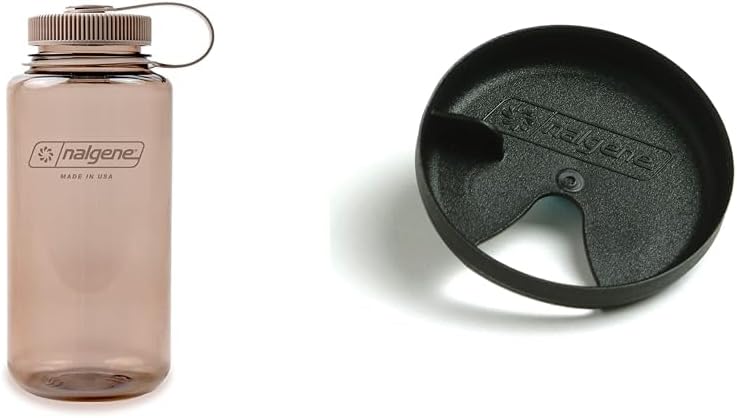 Nalgene Monochrome BPA-Free Recycled Reusable Water Bottle for Backpacking, Hiking, Gym - 32 oz Shatterproof - Mocha & Easy Sipper (Black, 1-Quart), 32 oz