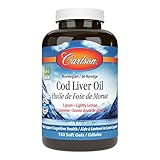 Carlson labs Norwegian Cod Liver Oil Lightly Lemon Gems Rich in Omega-3's 1000mg,150 soft gel
