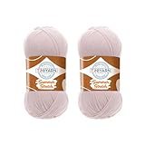 Troyarn Summer Stretch (2-Skeins Pack) Silky Effect Hand Knitting Crochet 100% Elastic Microfiber Acrylic Bikini Mayokini Pareo Short Blouse Clothes Yarn 2x100gr(2x438 yds)(114382-Powder)