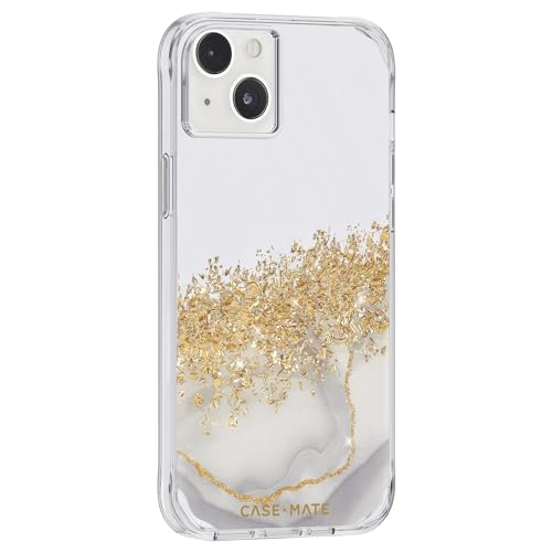 Image of Case-Mate Impact Polymer Iphone 14 Plus Case|Karat Marble Mag-Safe Compatible|Semi-Opaque Marble Design With Gold Karat Accents Protective Case /Cover(6.7-Inch) 2022-Marble