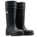 HISEA Men's Steel Toe Rain Boots PVC Rubber Boots, Waterproof Garden Fishing Outdoor Work Boots, Durable Slip Resistant Knee Boots for Agriculture and Industrial Working, Black Size 10