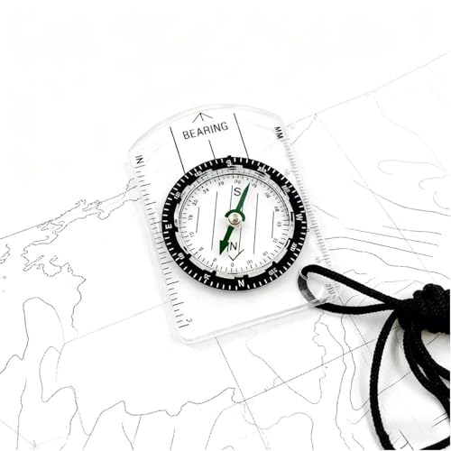 Brújula de orientación compacta con escala de mapa portátil miniatura 1