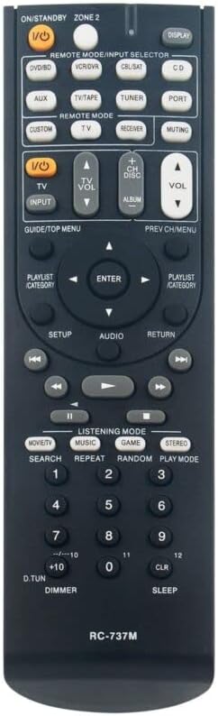 Replacement Remote Control Replace for TV/Audio/Projector RC-737M for Onkyo AV Receiver TX-SR507 TX-SR577 HT-S6200 HT-S620