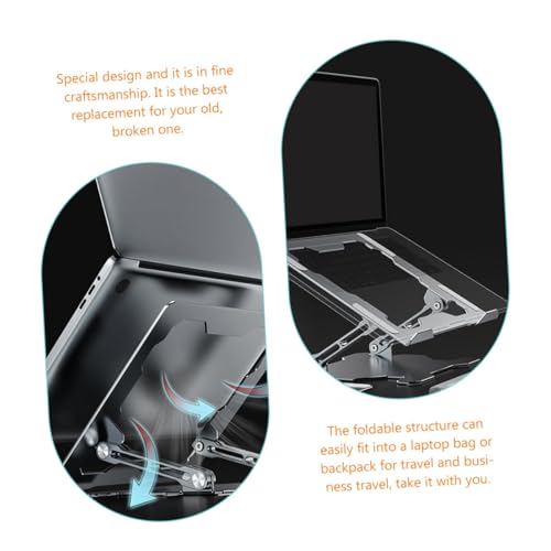 Soporte metálico para laptop con base antideslizante miniatura 5