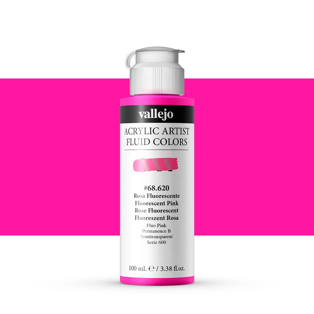 Vallejo Pink : Fluid Artist Acrylic Paint : 100Ml : Fluorescent
