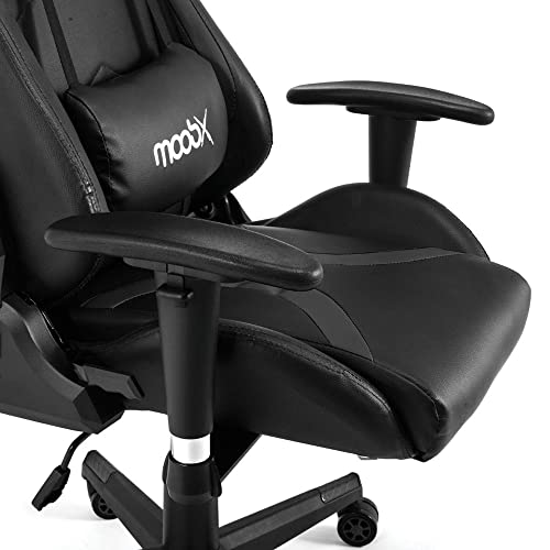 Moob Cadeira Gamer Reclinável Thunder Com Almofadas para Lombar e Pescoço Preto