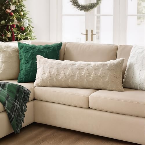 Image of MIULEE Christmas Throw Pillow Cover Beige 14x36 Lumbar Body