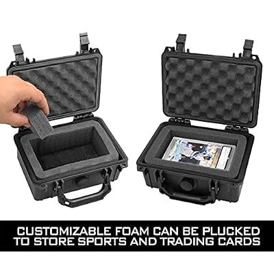 CASEMATIX Graded Card Case Storage Box For Sports Cards Compatible With 8 BGS, 13 FGS or 11 GMA PSA Graded Trading Card Slabs and More Collectible Cards - Airtight, Waterproof and Includes Padlock