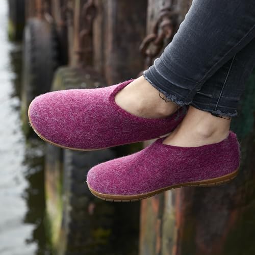 Image of Glerups 100% quality wool mix Shoe Slipper with rubber sole - Unisex