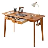 1. Madera maciza: El tablero y las patas de este escritorio están hechos de madera de caucho natural de alta calidad, resistente y duradera, que durará años. Los cajones son de madera de paulownia, ligera y práctica. Se ha aplicado pintura al agua, no tóxica e inocua