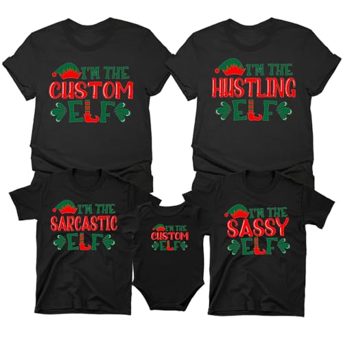 Elf Family Christmas Shirts, Family Christmas 2024 Matching Group Elf Shirt, Customize Cousins Crew Outfits3