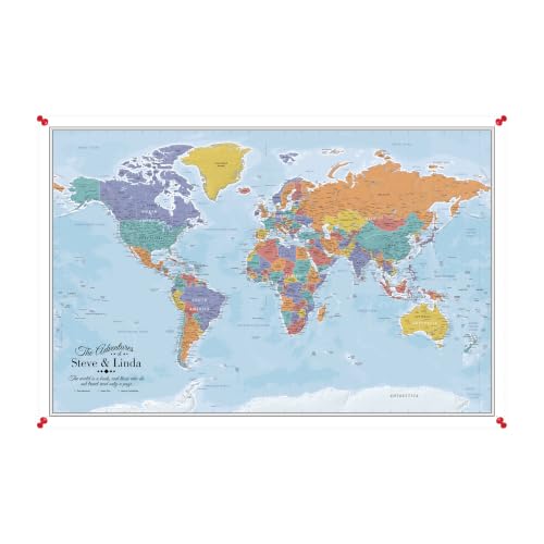 Push Pin Travel Maps Blue Oceans