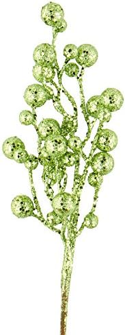 Factory Direct Craft Group of 6 Sparkling Green Glitter Berry Embellishing Sprays for Home and Event Decor