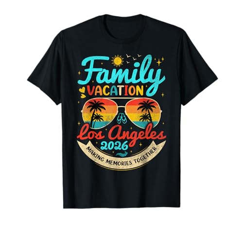 Vintage Family Vacation Los Angeles 2026 California Group T-Shirt